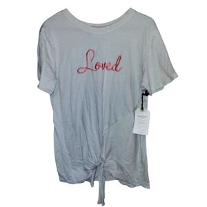Sweet Soul NWT T-shirt short sleeves, faux knot in front, "loved"